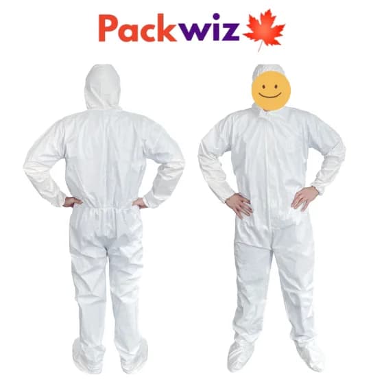 Protective disposable coveralls for moving, cleaning supplies