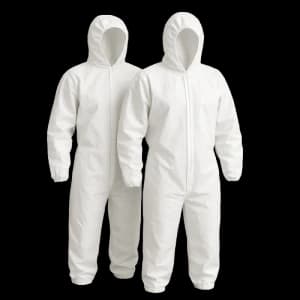 Protective disposable coveralls for moving, cleaning supplies
